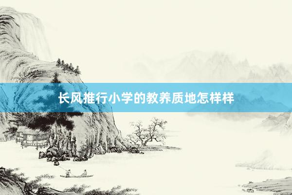 长风推行小学的教养质地怎样样